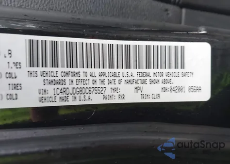 2013 Dodge Durango Crew z USA, uszkodzony, nr VIN 1C4RDJDG8DC675527